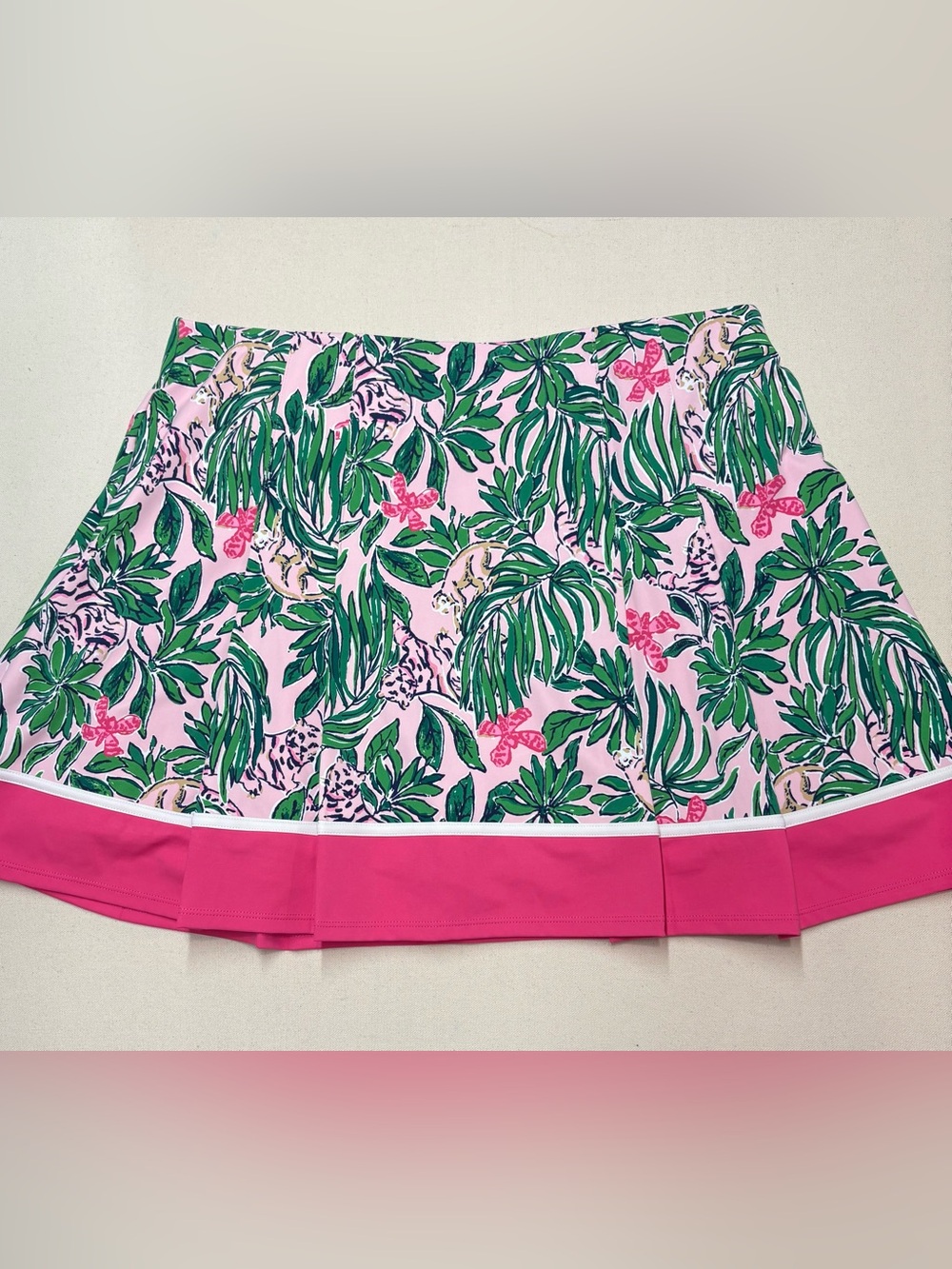 Lilly Pulitzer Luxletic Annora Skort XL Prosecco Pink Tigress Garden
